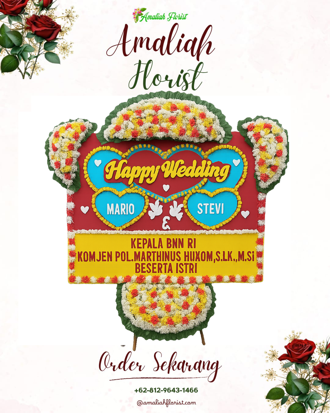 Papan Bunga Pernikahan Margadana
